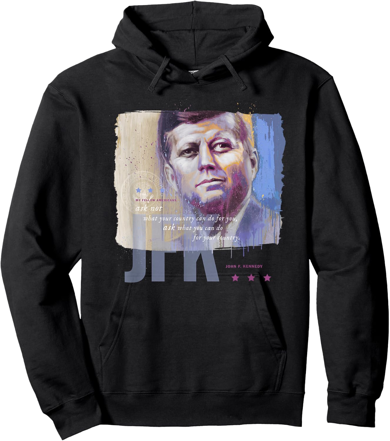 JFK US President John F Kennedy portrait Hoodie - Hoodie | Black