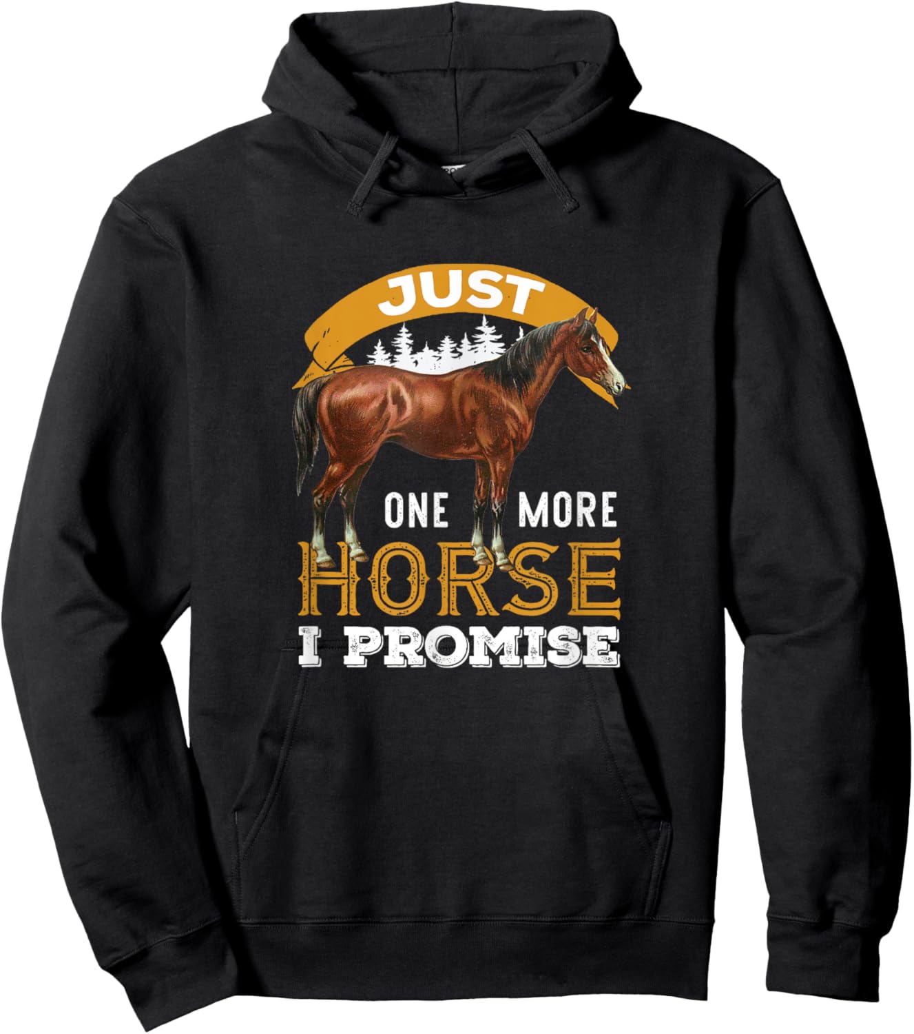 Just one more horse I promise funny design men Hoodie - Hoodie | Black