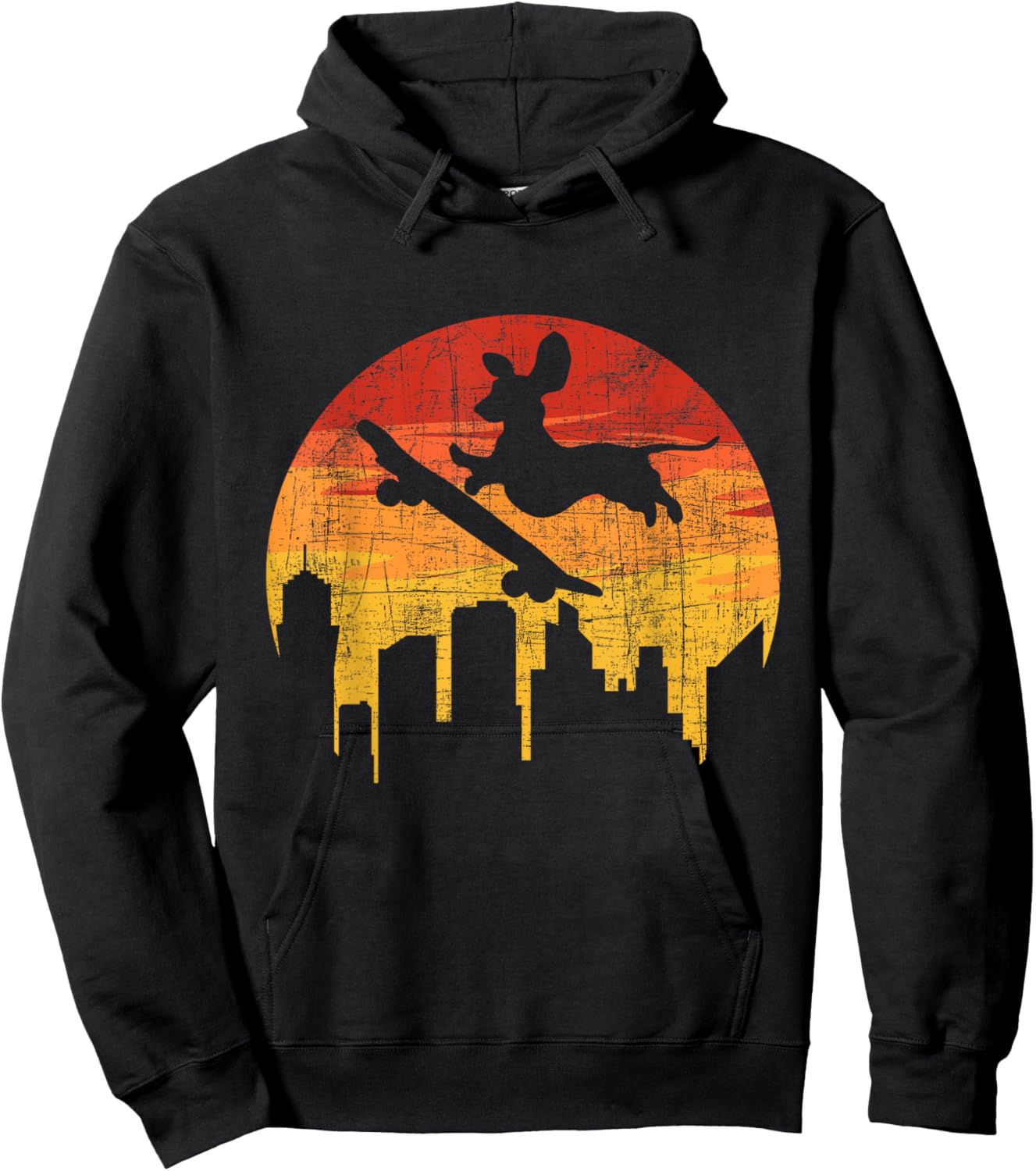 Dachshund Skateboarder - Skateboarding Pet Dog Lover Hoodie - Hoodie | Black
