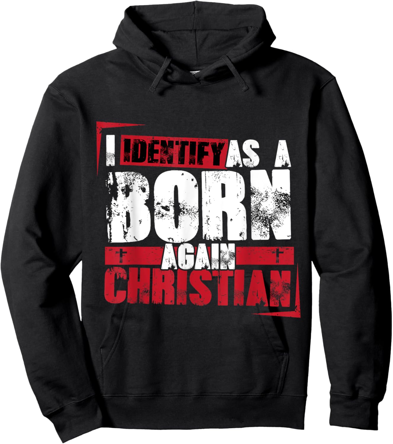 Christian motivational I identify as a born again Christian Hoodie - Hoodie | Black