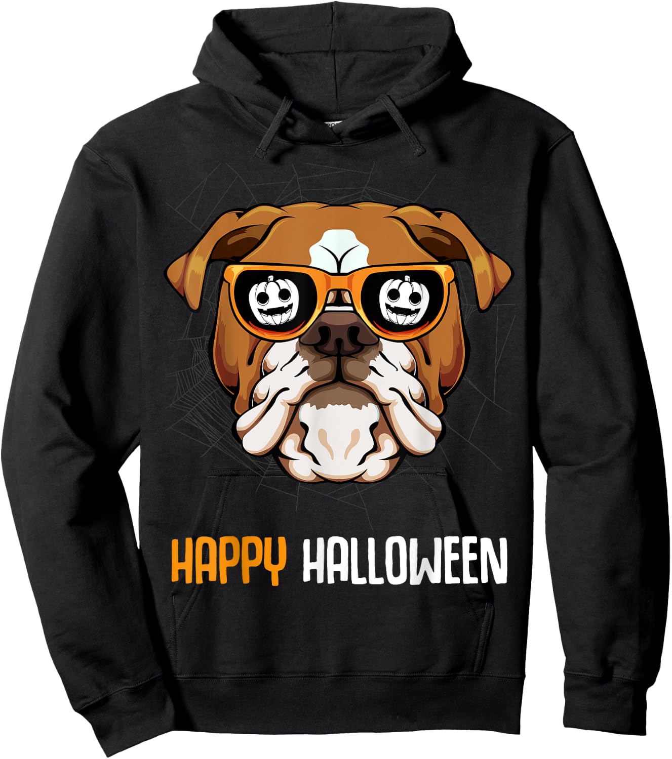 English Bulldog In Sunglasses Lazy Halloween Costume Dog Men Women Kids Hoodie - Hoodie | Black