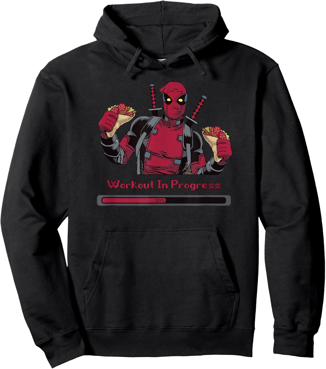 Marvel Deadpool Workout in Progress Tacos Hoodie - Hoodie | Black
