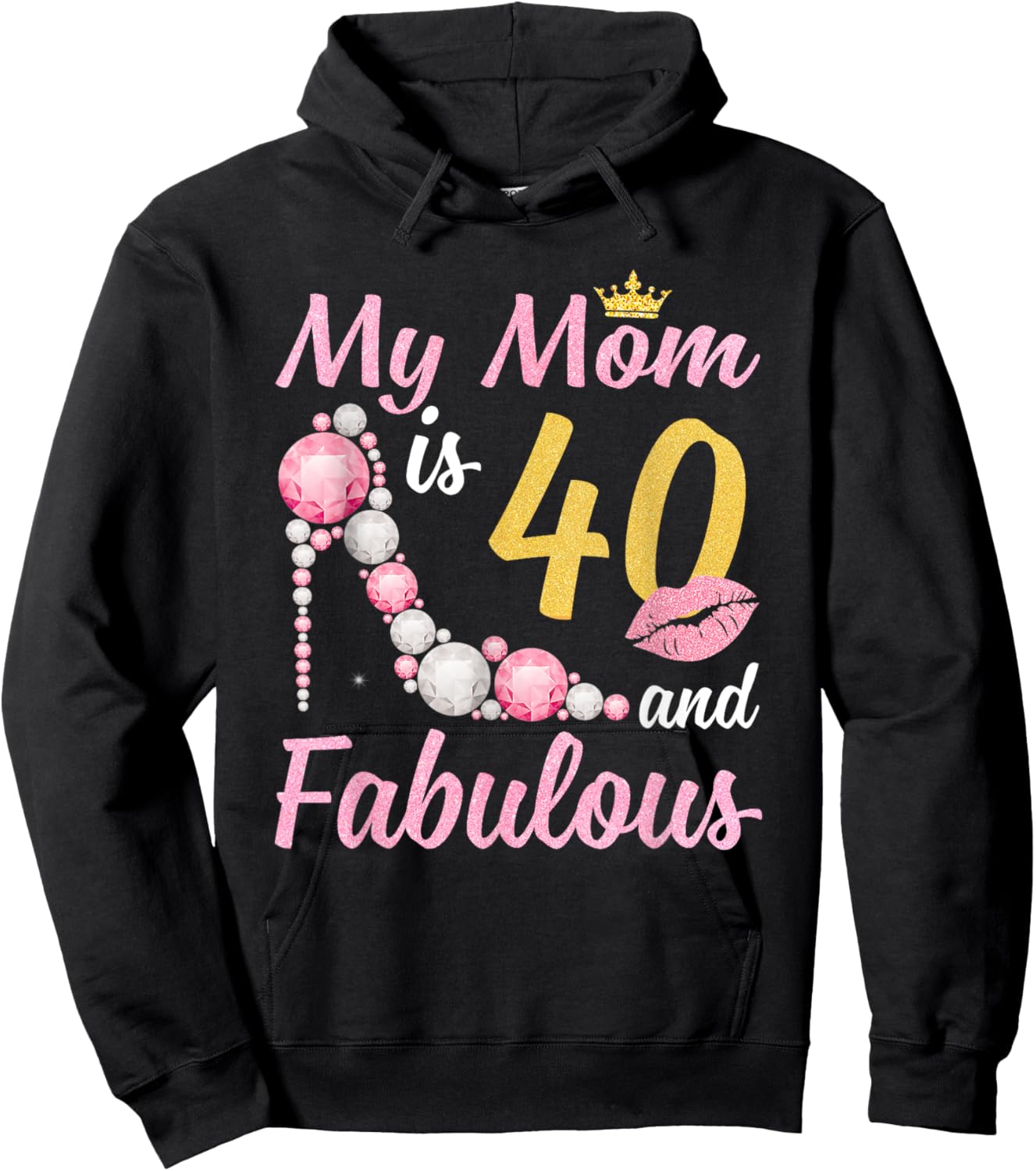 40 And Fabulous Mom Crown Chapter 40th Birthday Hoodie - Hoodie | Black