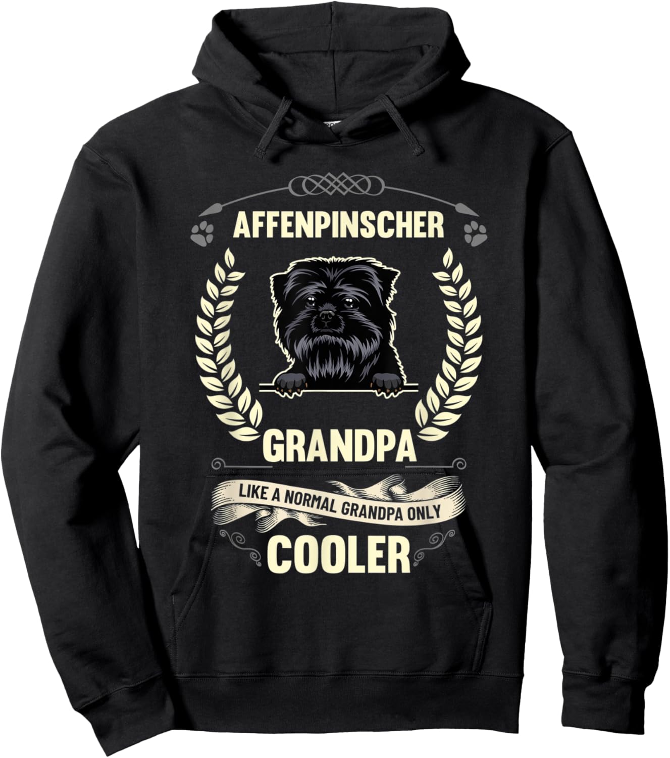Affenpinscher Grandpa Like A Normal Grandpa Only Cooler Hoodie - Hoodie | Black