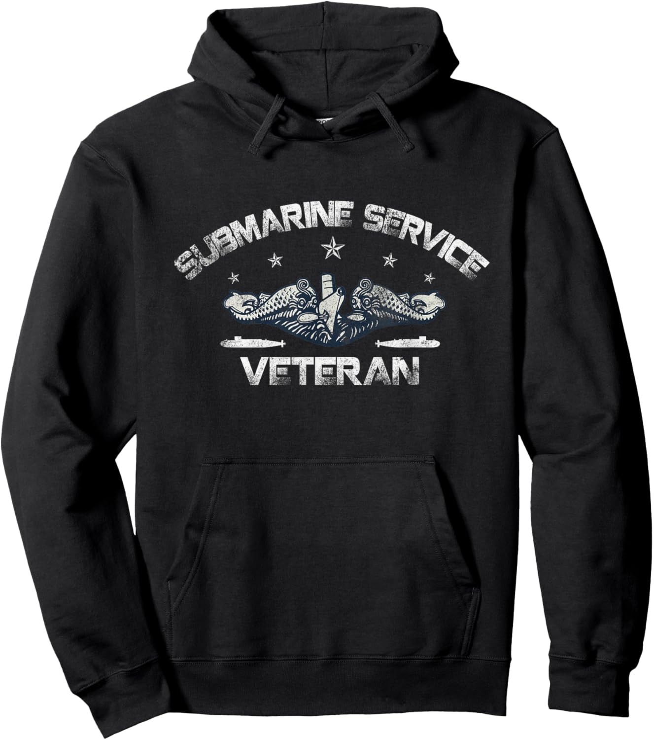 U.S Submarines Silent Service Veteran Vintage Flag Patriotic Men Hoodie - Hoodie | Black