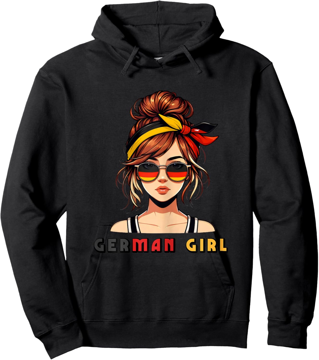 German Girl Deutsches Mädchen Deutschland Flagge Hoodie - Hoodie | Black