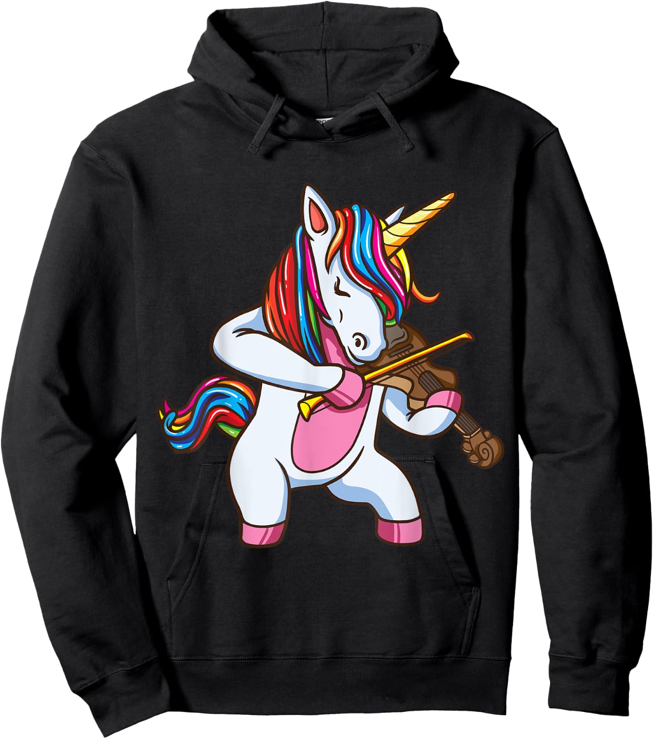 Violinist Unicorn Violin Viola Player Music Lover Gift Shirt Hoodie - Hoodie | Black