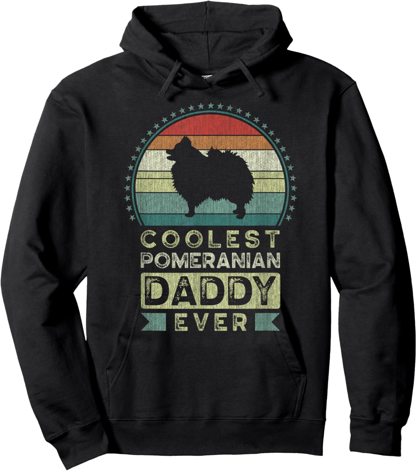 Coolest Pomeranian Daddy Ever, Father's Day, Pom Dog Dad Hoodie - Hoodie | Black