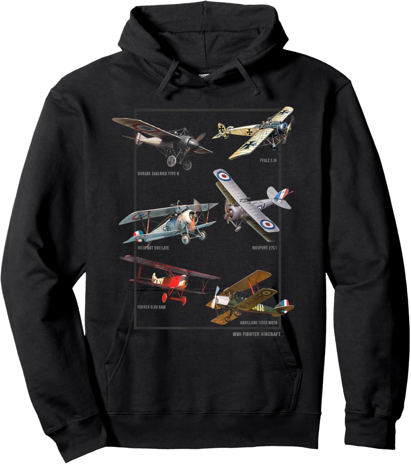 WWI Fighters Airplanes Hoodie - Hoodie | Black