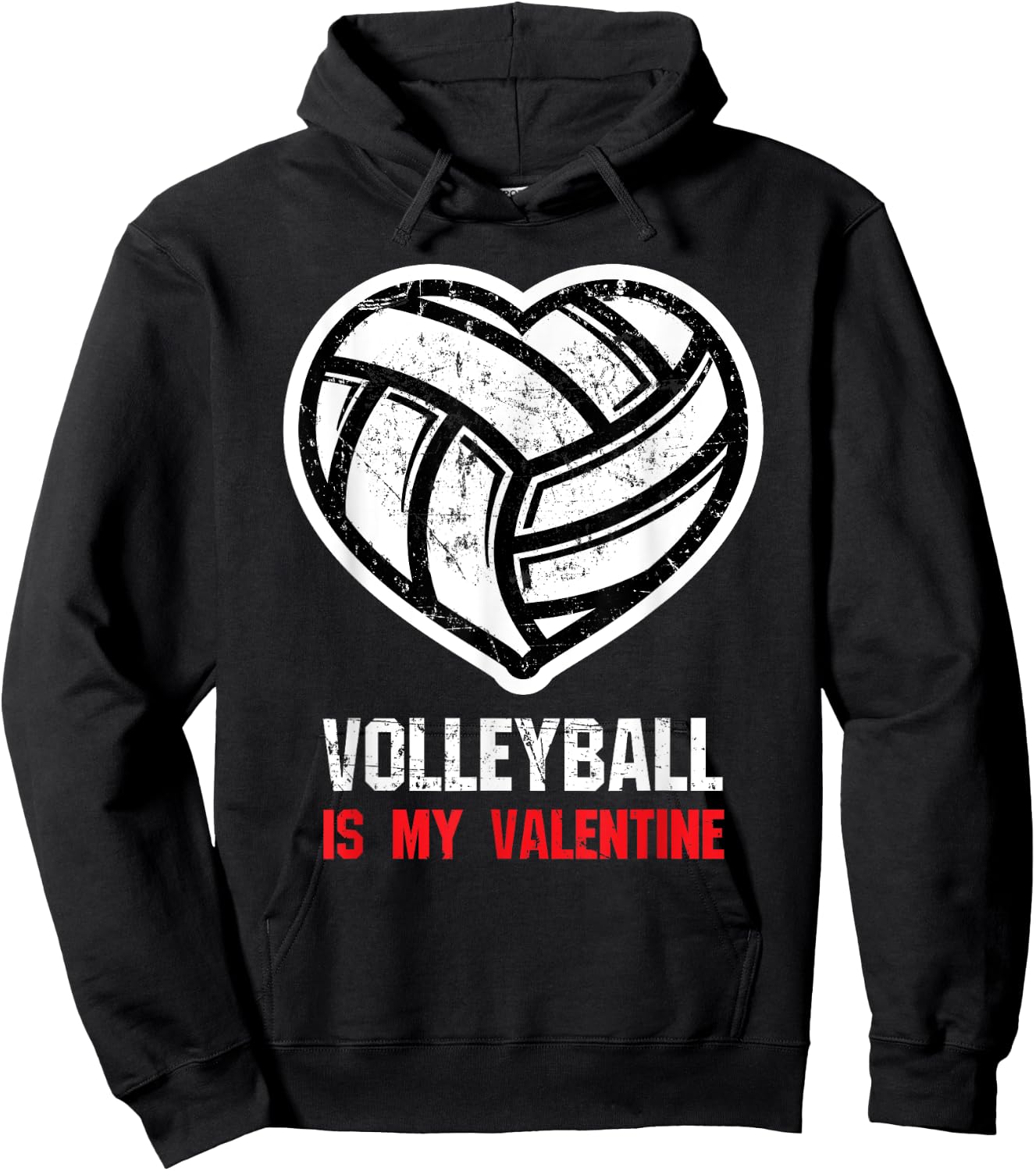 Volleyball Is My Valentine Gift Hoodie - Hoodie | Black