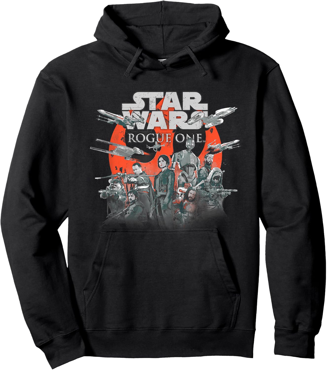 Star Wars Rogue One Distressed Rebel Group Vignette Hoodie - Hoodie | Black