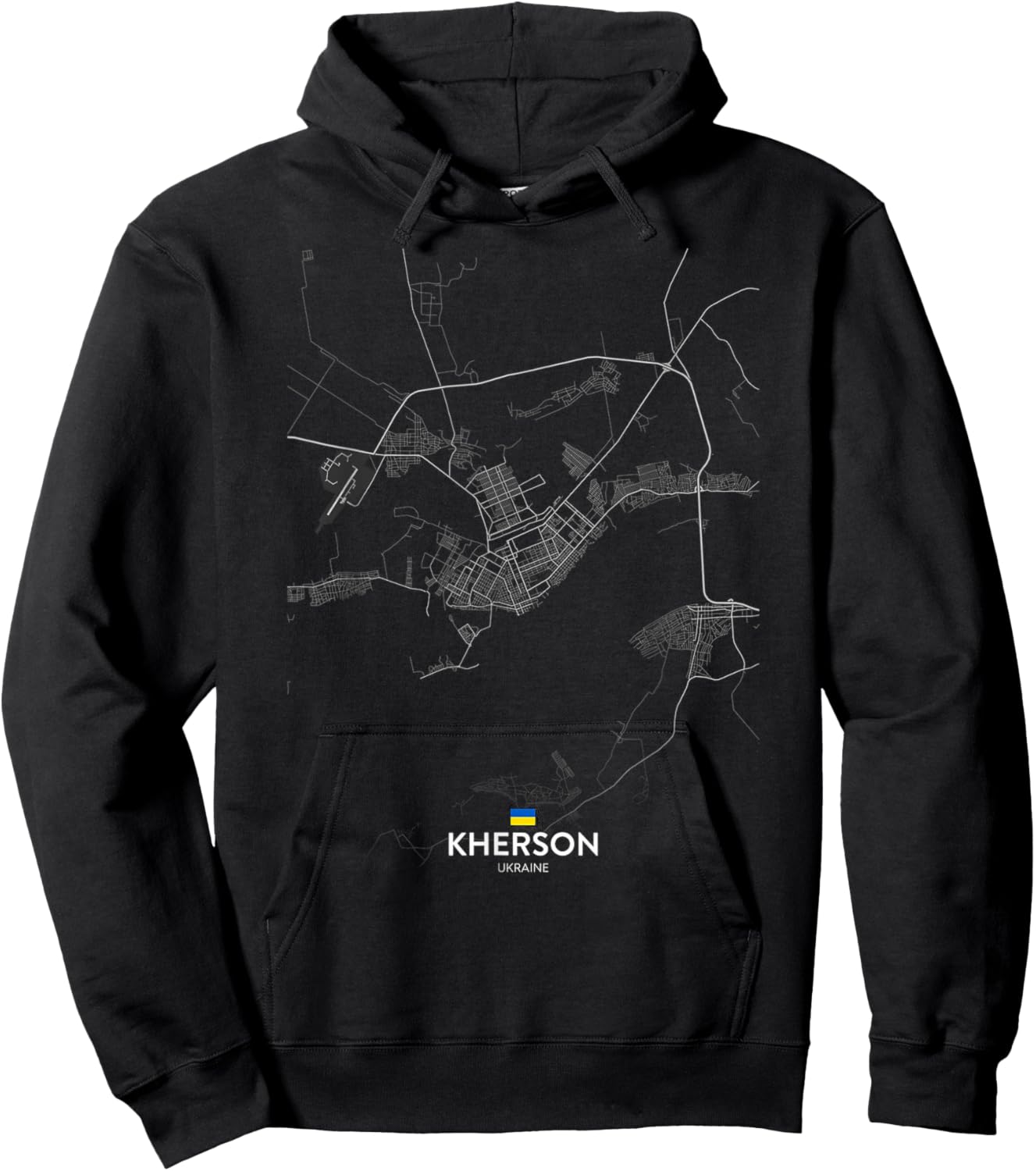 kherson ukraine City map Travel souvenir hometown Hoodie - Hoodie | Black