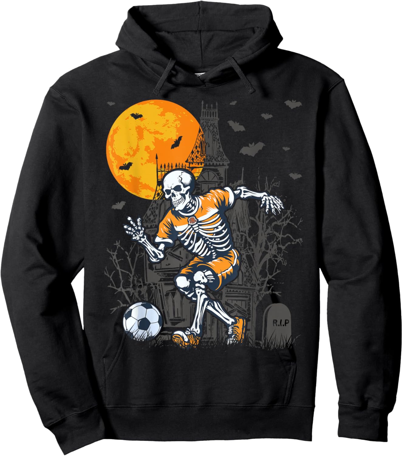 Soccer Skeleton Halloween Skeleton Soccer Player Hoodie - Hoodie | Black
