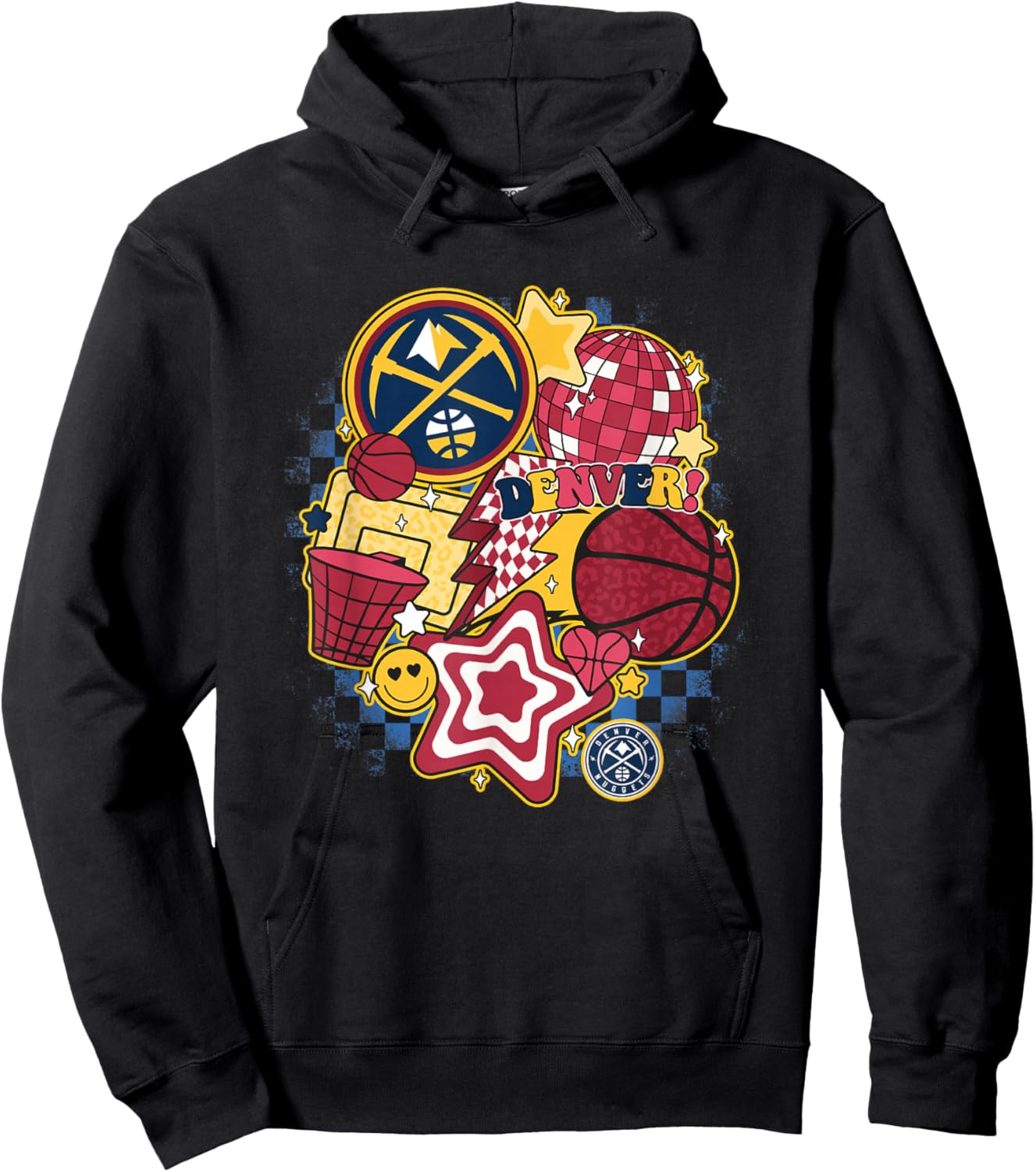 NBA Denver Nuggets Psychedelic Basketball Collage Hoodie - Hoodie | Black