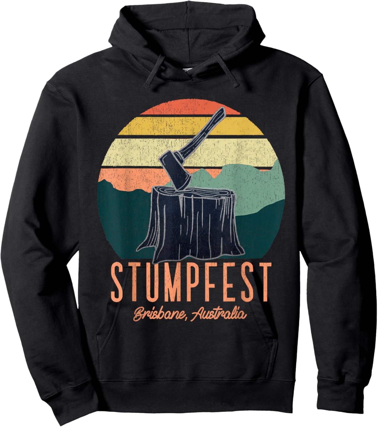 Vintage Funny Stumpfest 2024 Brisbane Get Sweaty Hoodie - Hoodie | Black