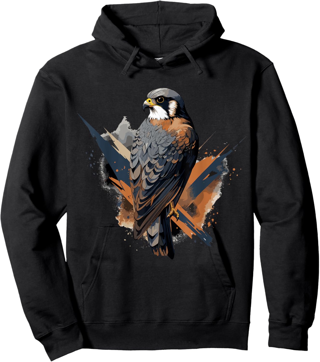 American Kestrel Bird Geometric Patten Art,Cute Kestrel Lov Hoodie - Hoodie | Black