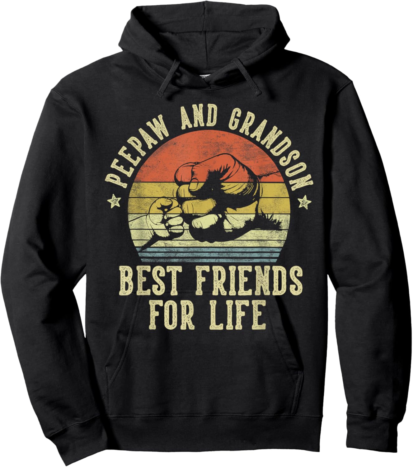 Peepaw and Grandson Best Friends for Life Funny Peepaw Hoodie - Hoodie | Black