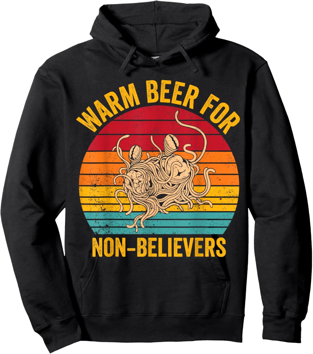 Flying Spaghetti Monster Retro Warm Beer For Non-Believers Hoodie - Hoodie | Black