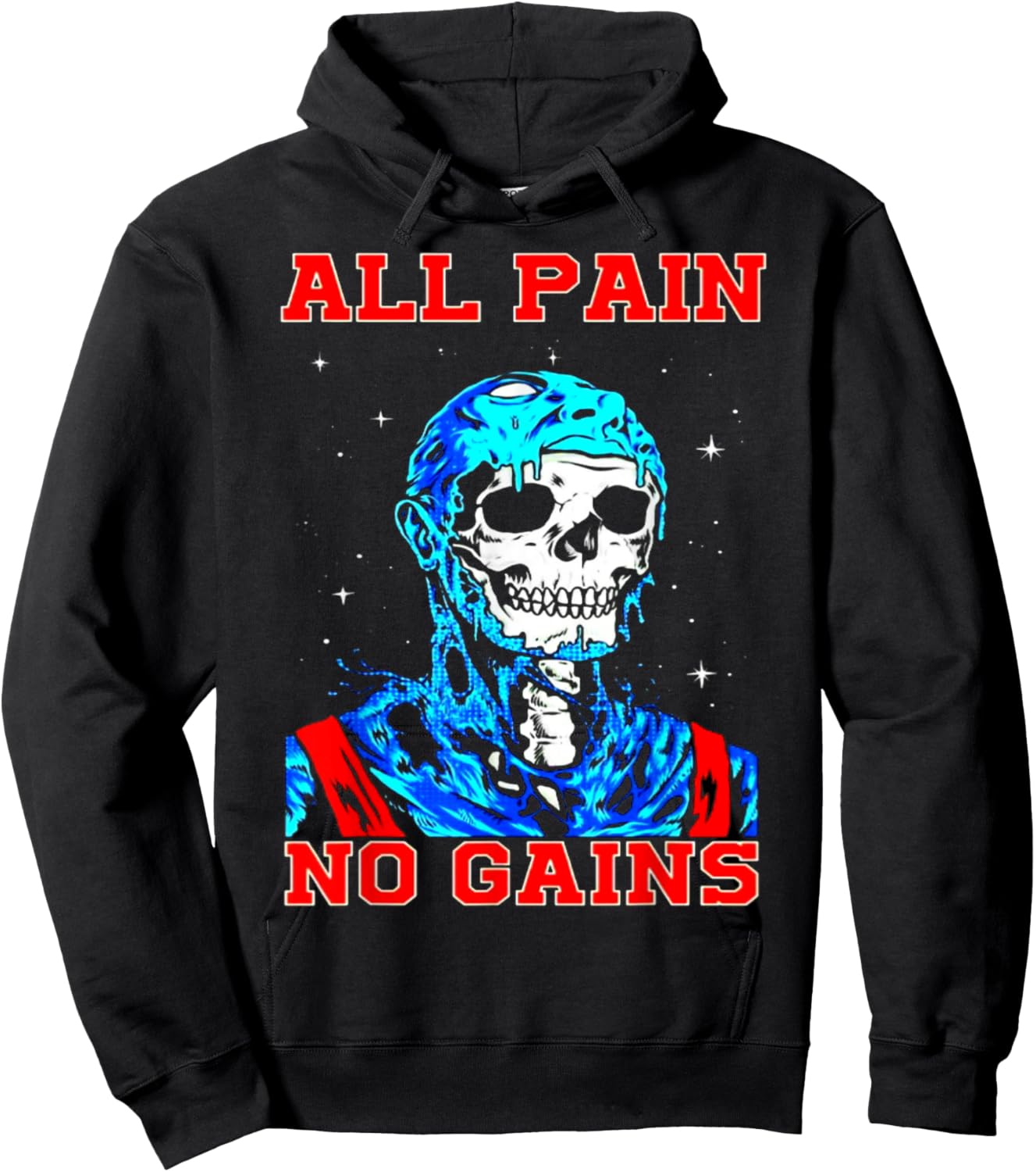 All Pain No Gains Fitness Weightlifting Bodybuilding Gym Hoodie - Hoodie | Black