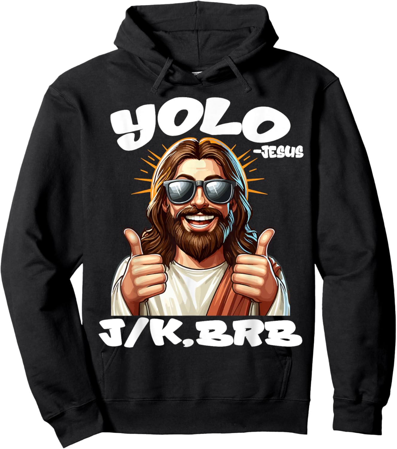 YOLO JK BRB JESUS Christians Easter Day Funny Resurrection Hoodie - Hoodie | Black