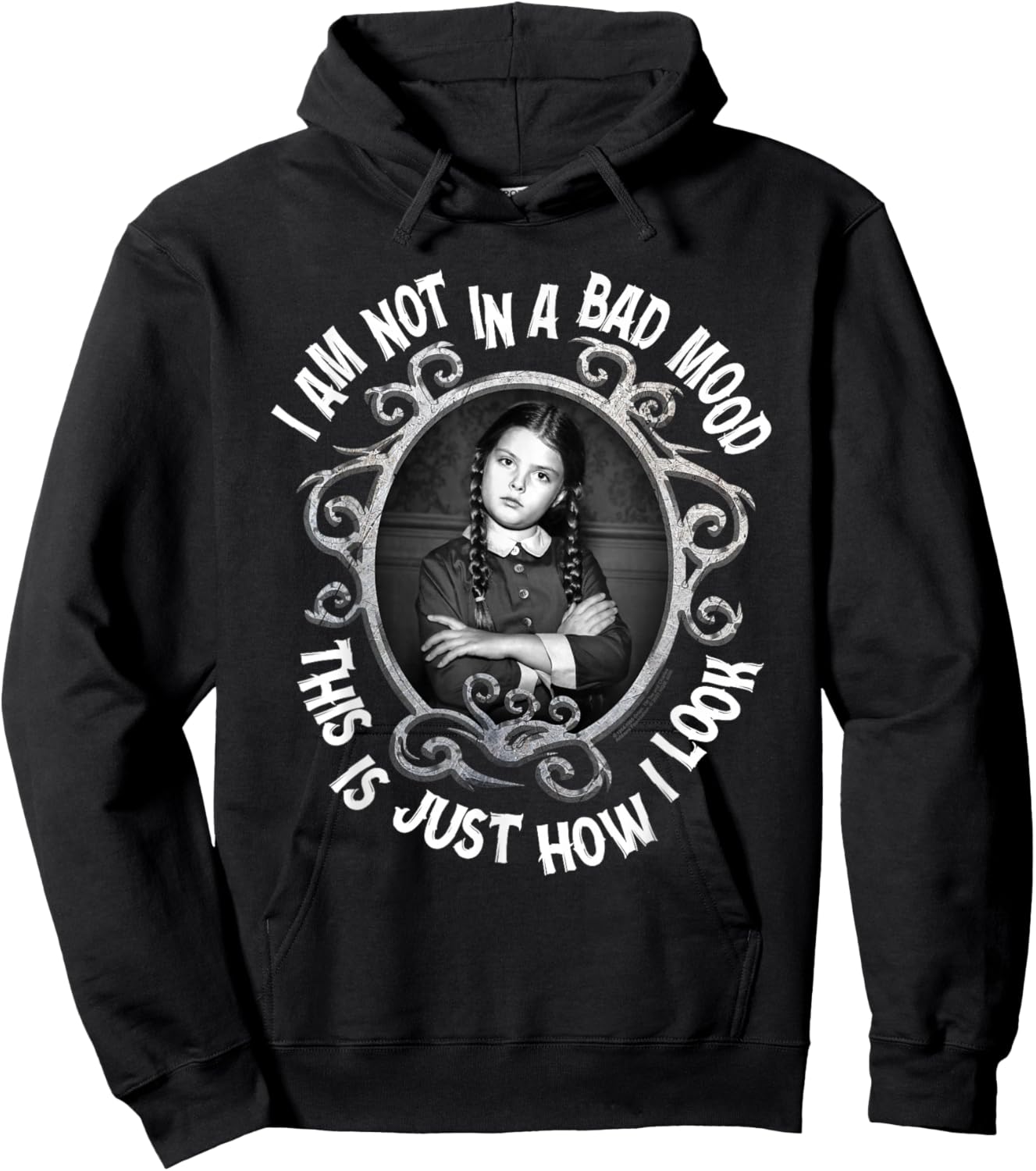 The Addams Family Wednesday Bad Mood Hoodie - Hoodie | Black