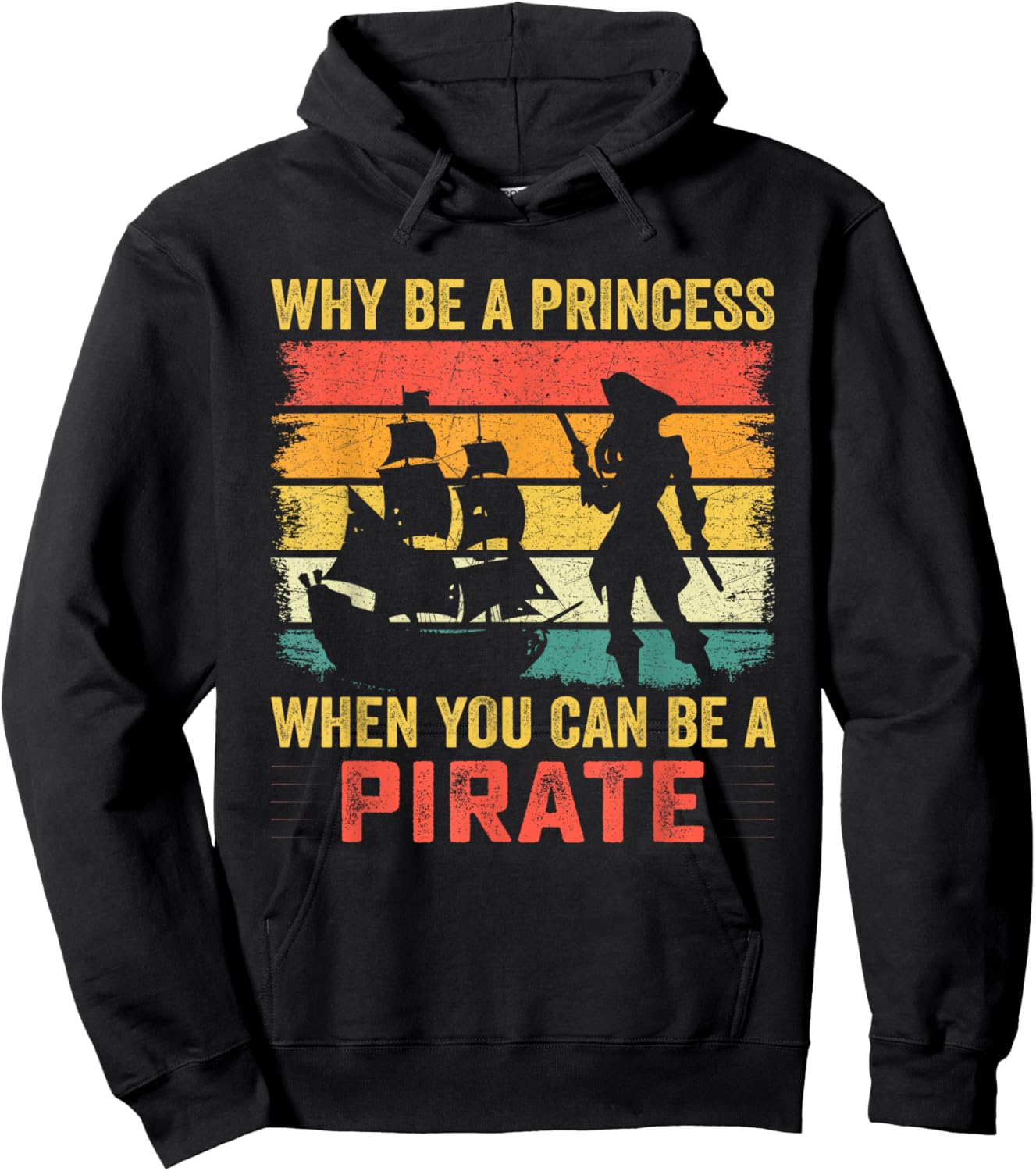 Pirate Princess Crossbones Girl Retro Pirates Women Hoodie - Hoodie | Black