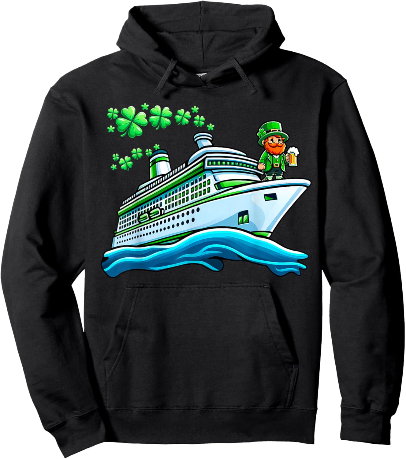 St Patricks Day Cruise Shamrock Family Trip Saint Paddys Hoodie - Hoodie | Black