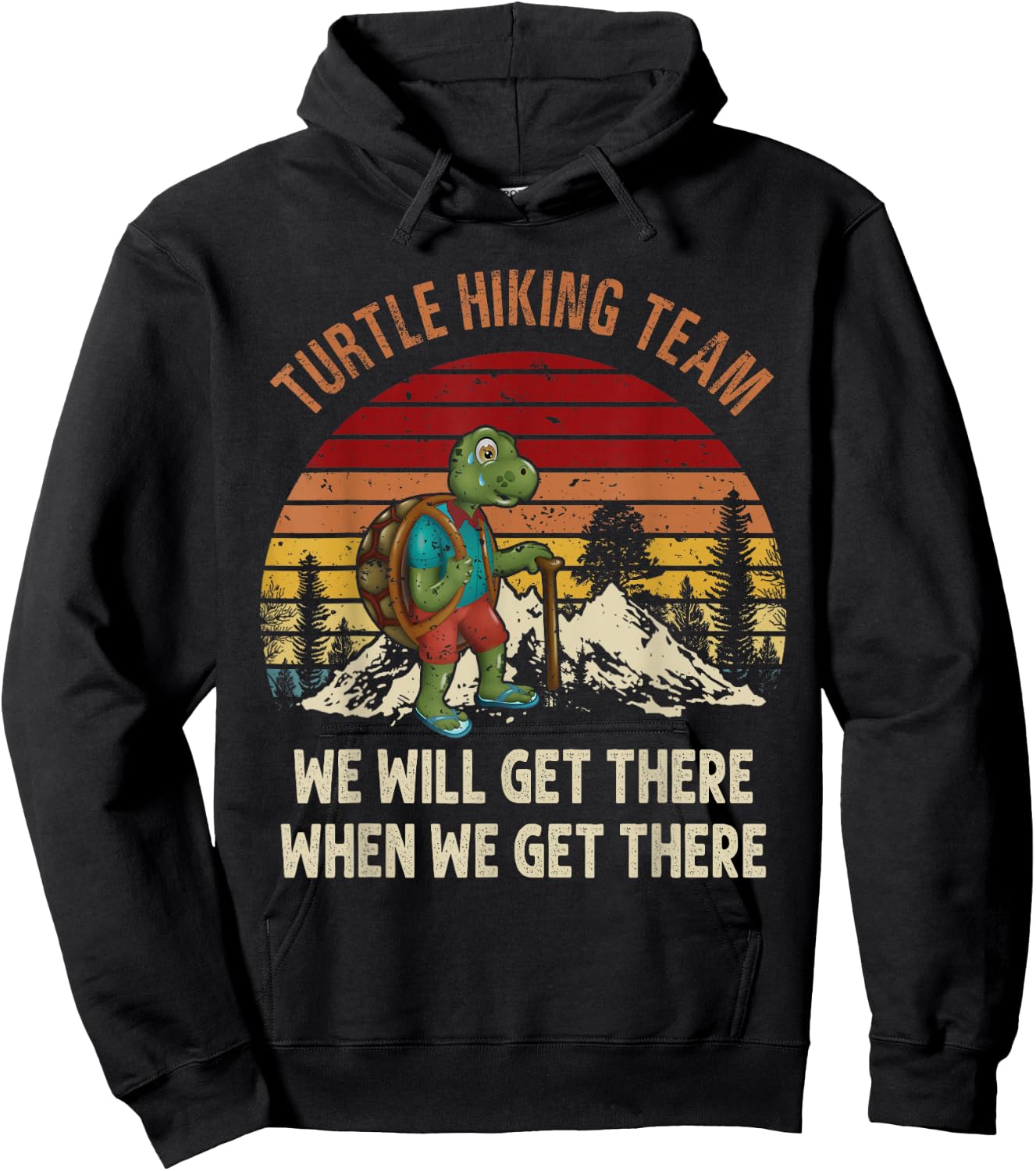 Turtle Hiking Team For Turtle Lover Hiking Travelling Hoodie - Hoodie | Black