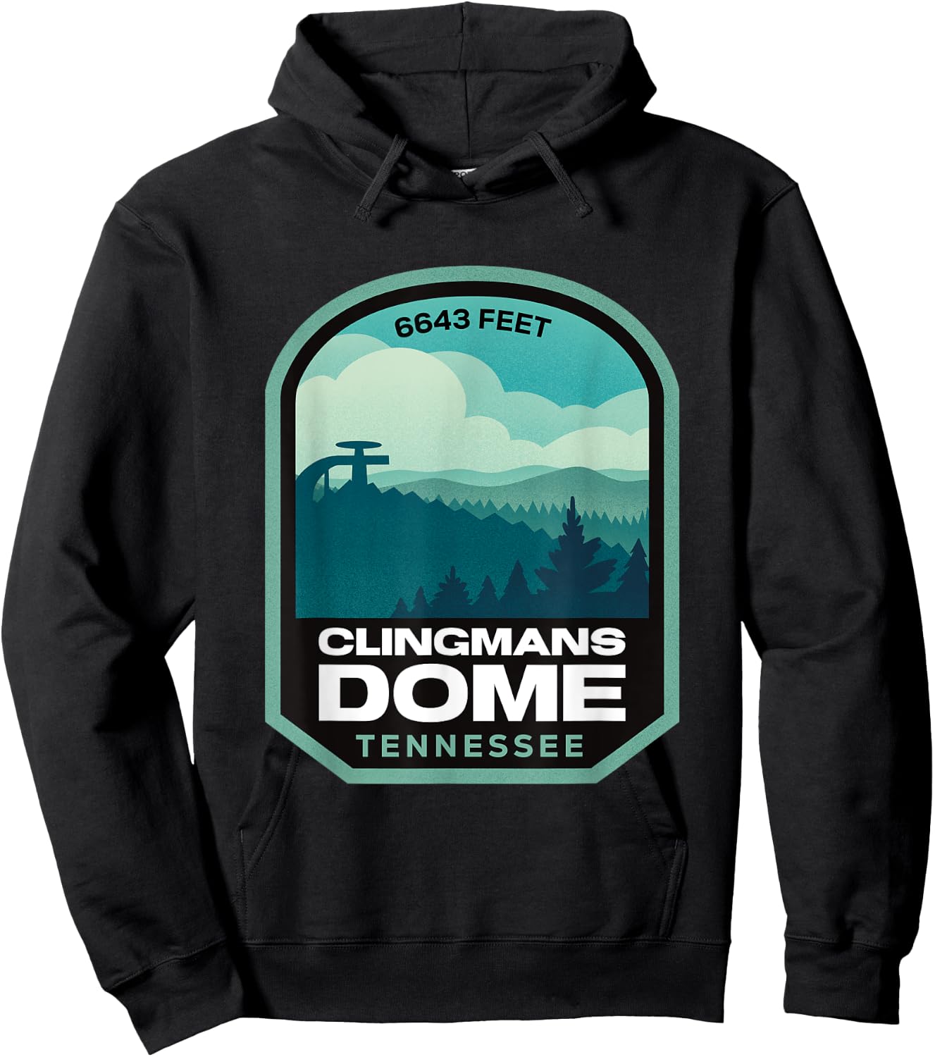 Clingmans Dome Smoky Mountains Tennessee Hoodie - Hoodie | Black