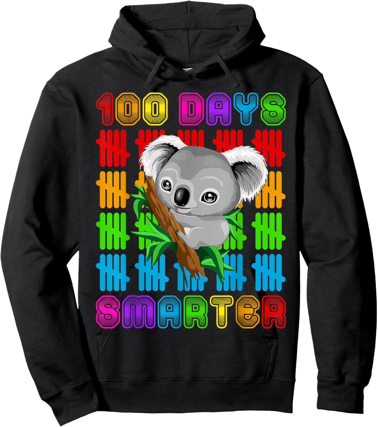 100 Days Smarter Koala Bear Lovers Happy 100th Day Of School Hoodie - Hoodie | Black