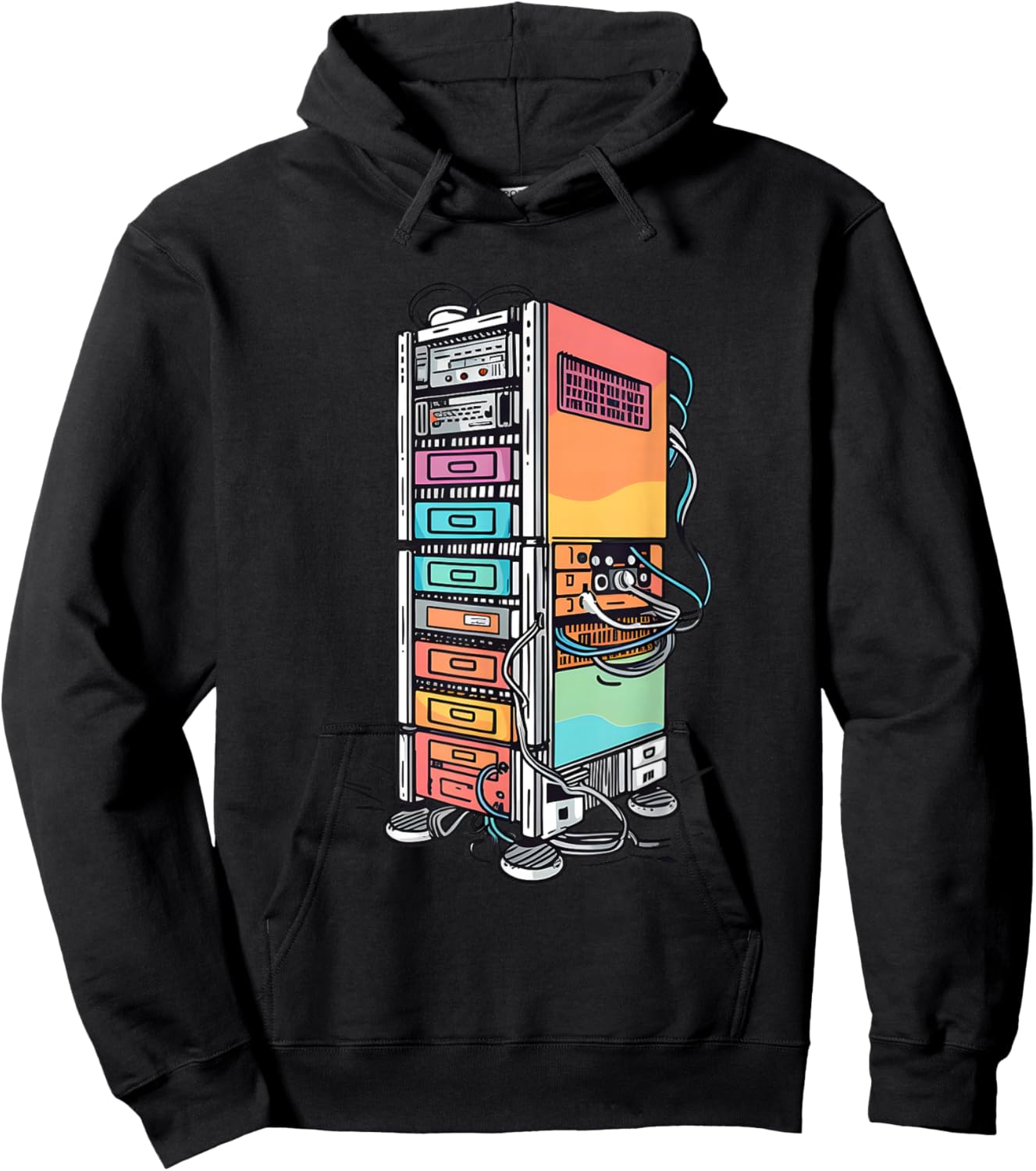 Computer Server Network Rack Homelab Sysadmin Engineer Hoodie - Hoodie | Black