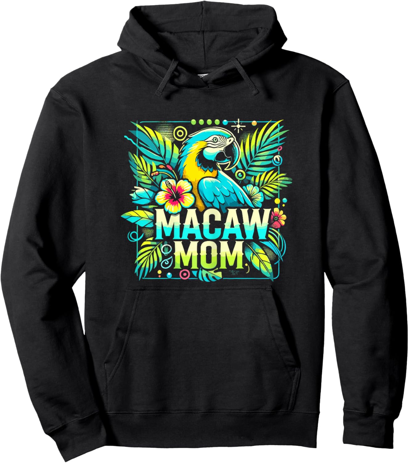 Macaw Mom Shirt Macaw Shirt Mother Mama Blue Yellow Macaw Hoodie - Hoodie | Black