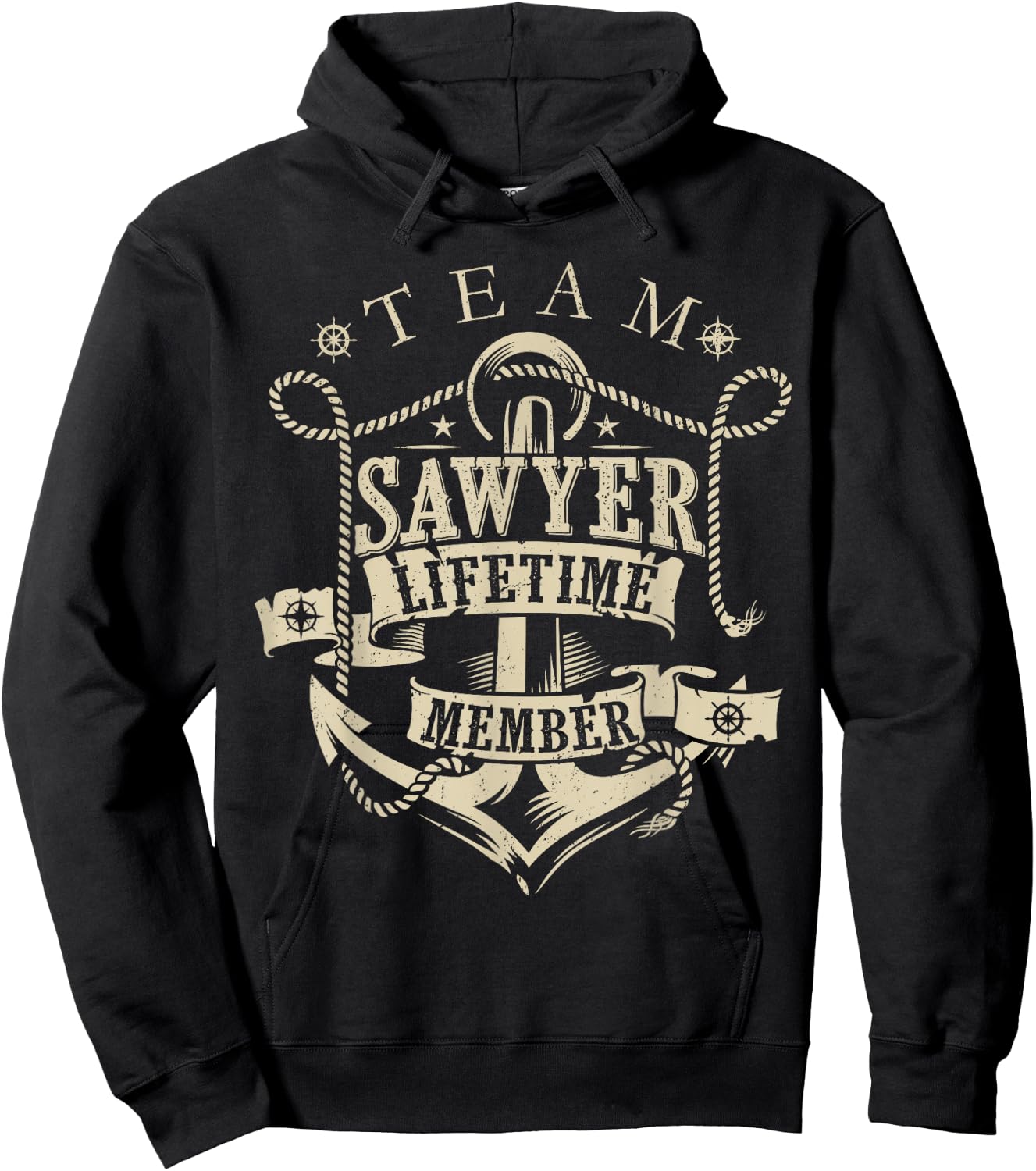 Team SAWYER Lifetime Member Vintage SAWYER Family Name Hoodie - Hoodie | Black
