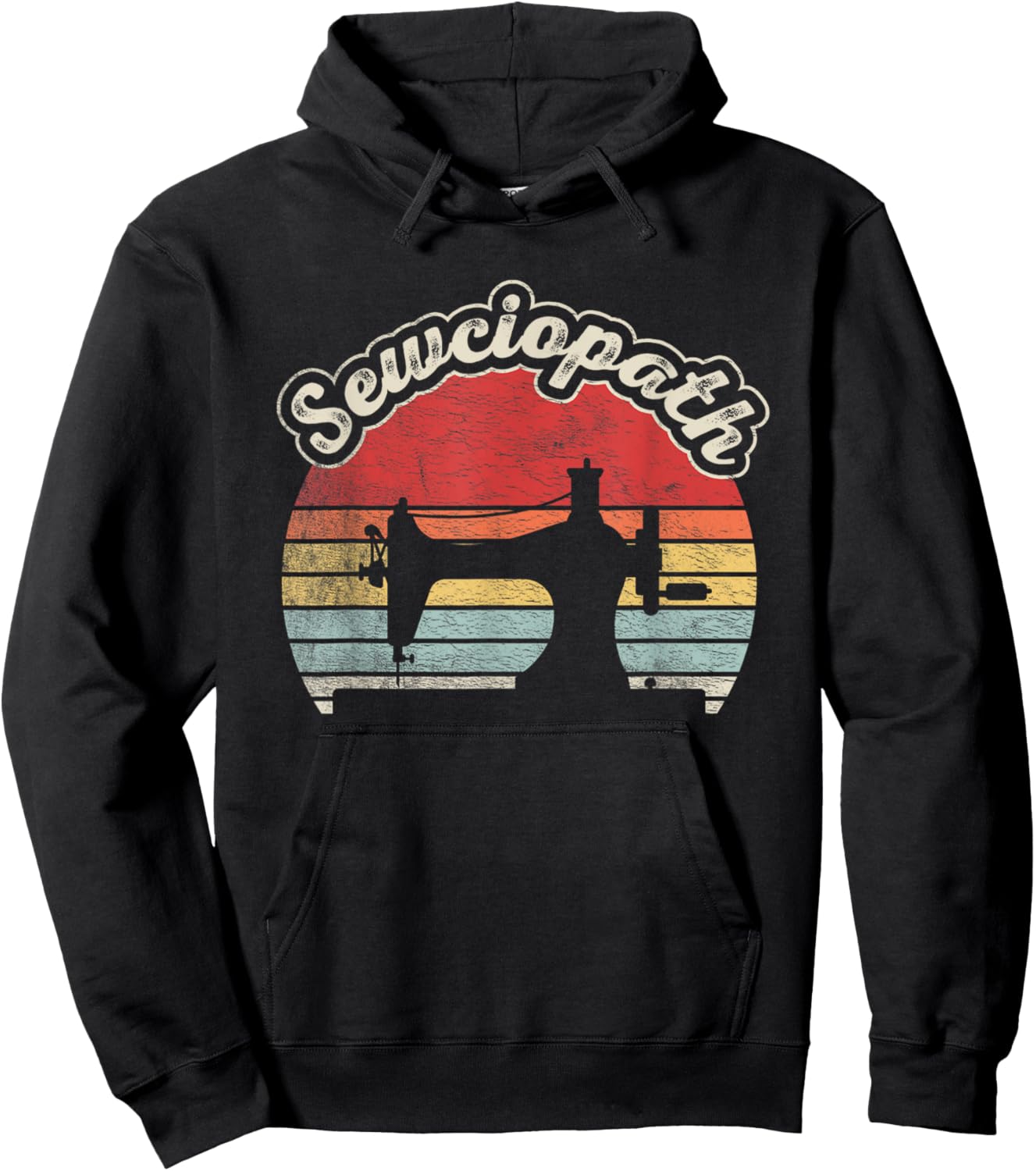 Vintage Sewciopath Funny Sewing Lover Quilter Sewing Machine Hoodie - Hoodie | Black
