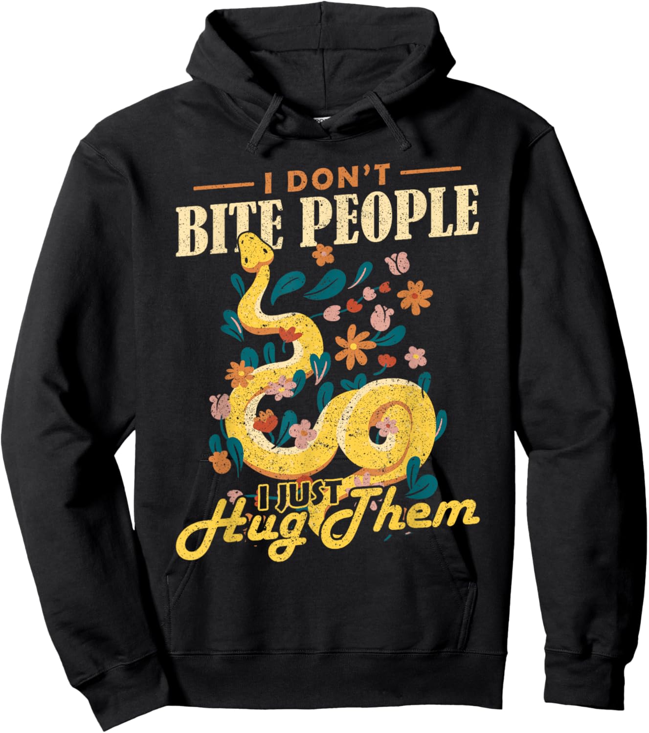 Reptile I Dont Bite People Banana Ball Python Hoodie - Hoodie | Black