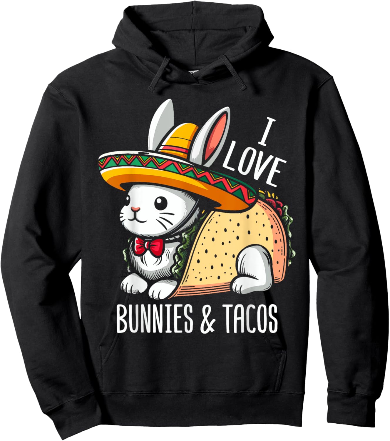 Taco Bunny Taco Love Rabbit Hoodie - Hoodie | Black