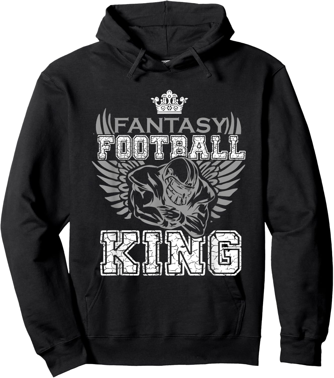 Fantasy Football King Funny Draft Day Champion Party Sports Hoodie - Hoodie | Black