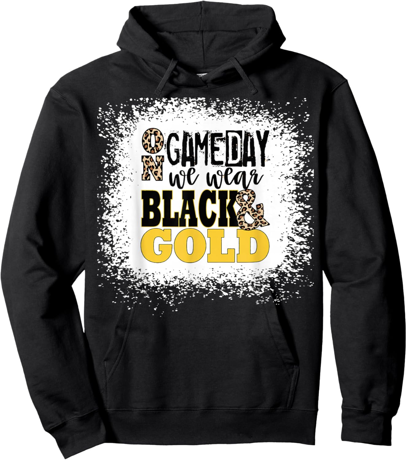 On Gameday Football We Wear Gold and Black Hoodie - Hoodie | Black