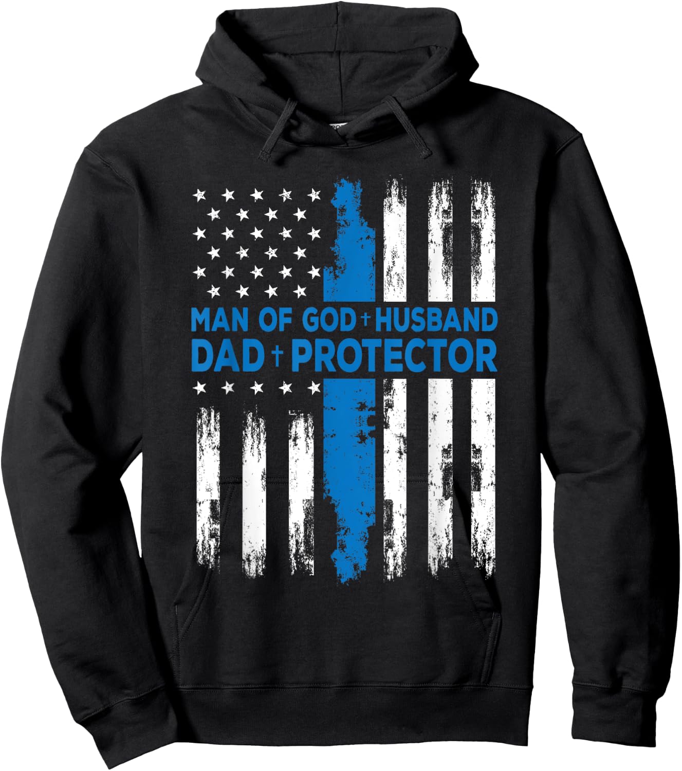Jesus God Religious Man of God Husband Dad Protector Hoodie - Hoodie | Black