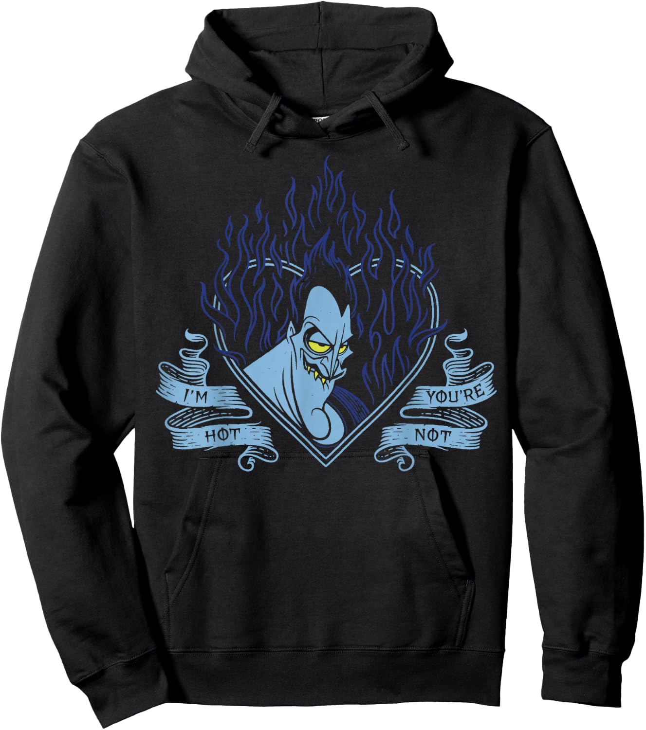 Disney Villains Valentine's Day Hades I'm Hot Heart Vintage Hoodie - Hoodie | Black