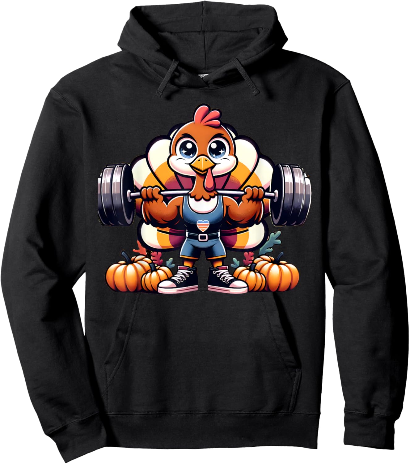 Funny Turkey Today is Leg Day Thanksgiving Weightlifting Hoodie - Hoodie | Black