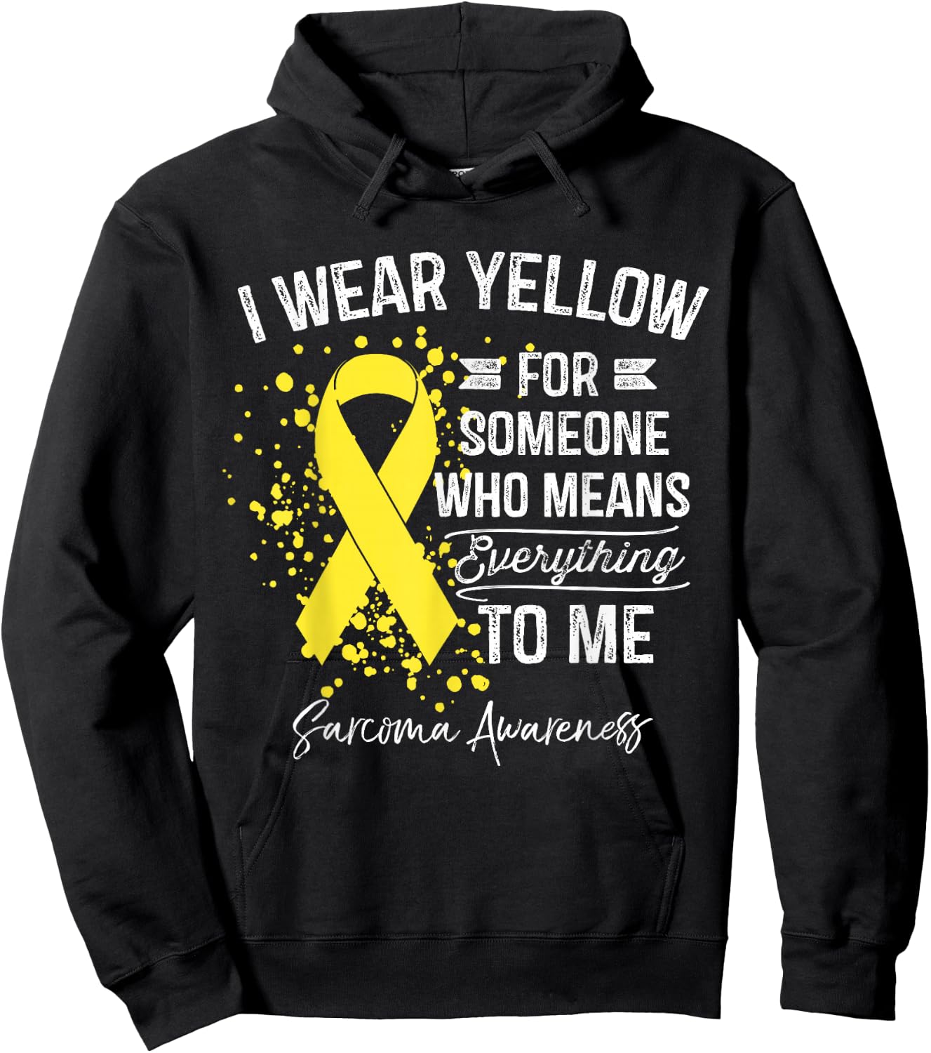 I Wear Yellow Shirt Sarcoma Cancer Yellow Ribbon Awareness Hoodie - Hoodie | Black