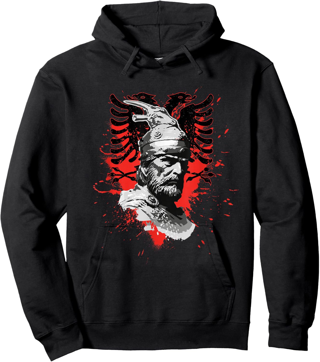 Skanderbeg Albania and Kosovo flag for proud Albanians Hoodie - Hoodie | Black
