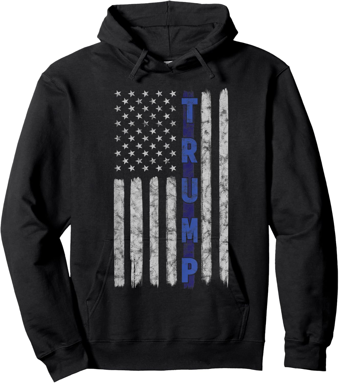Police Thin Blue Line Trump American Flag USA Hoodie - Hoodie | Black