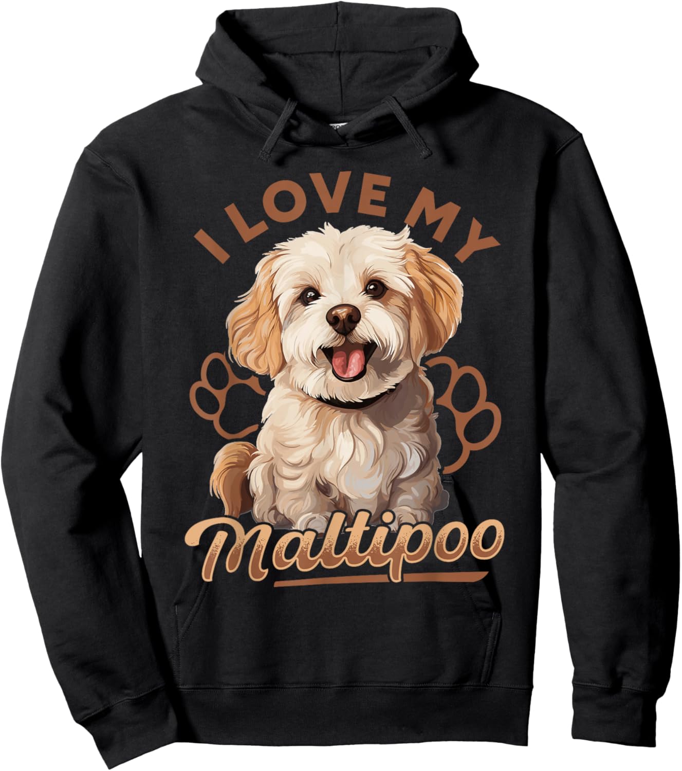 Maltipoo Dog Breed Pet I Love my Maltipoo Women Girls Kids Hoodie - Hoodie | Black