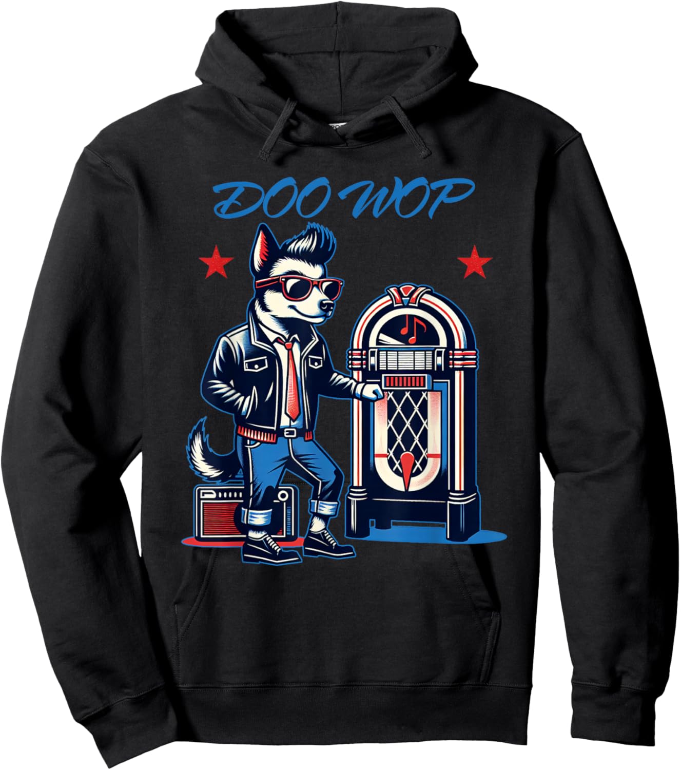 Rock N Roll 50s Sock Hop Dance Dog Doo Wop Rockabilly 1950s Hoodie - Hoodie | Black