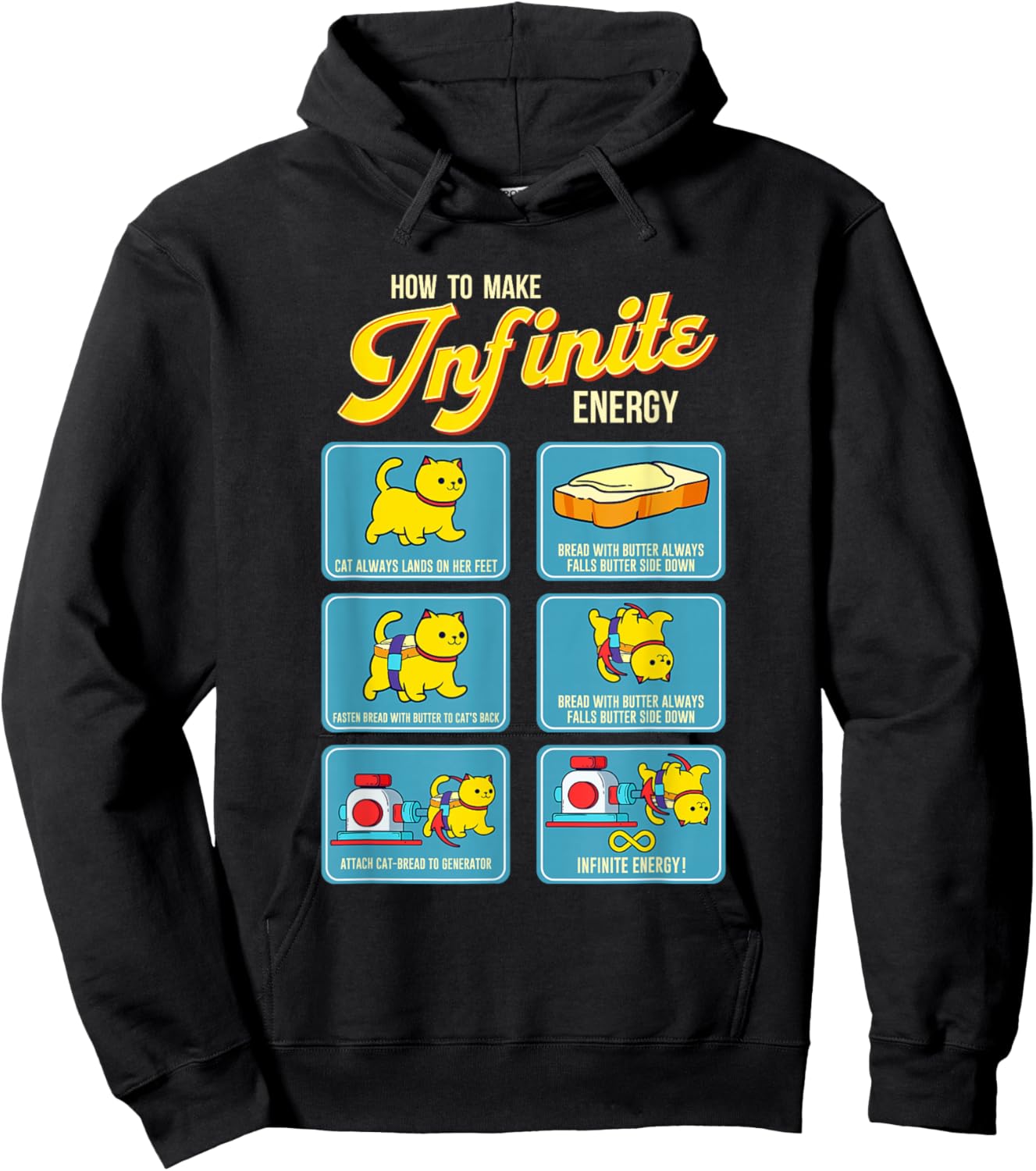 Funny Math Infinite Energy Cat And Mechanical Engineering Hoodie - Hoodie | Black