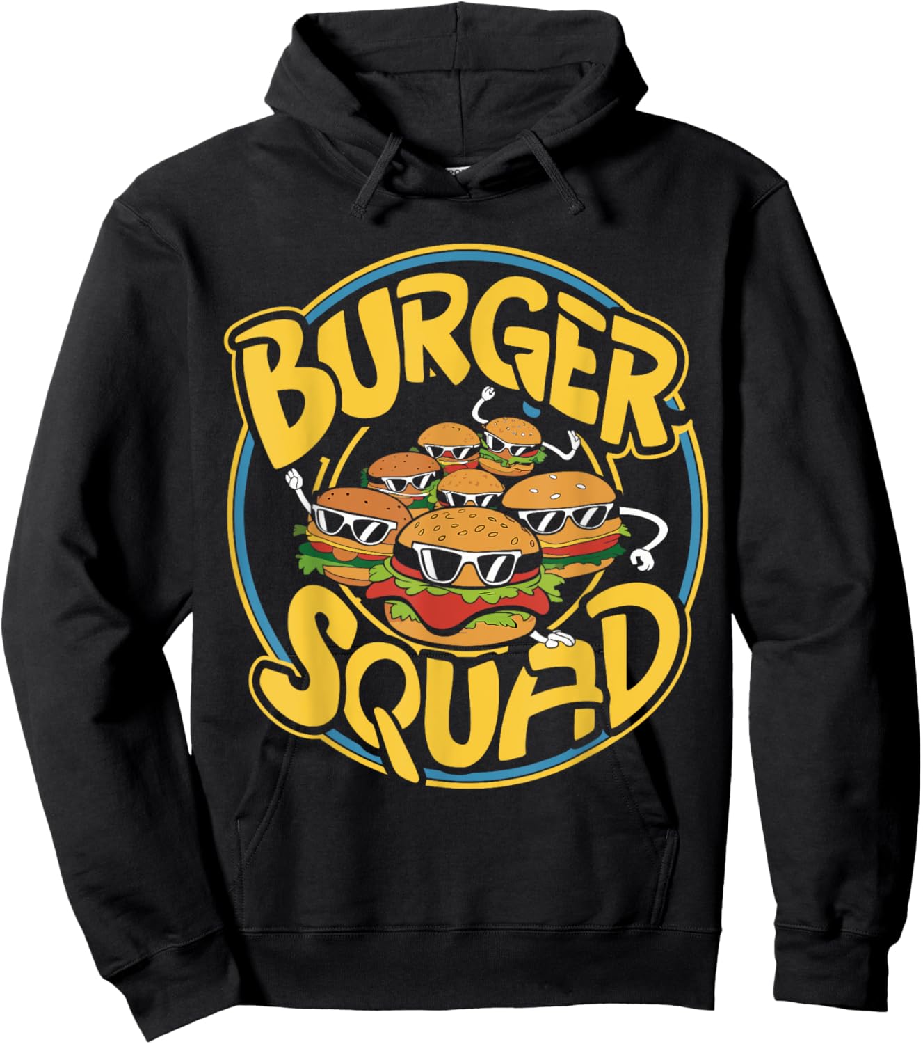 Burger Squad Funny Cheeseburger Lover Food Hamburger Crew Hoodie - Hoodie | Black