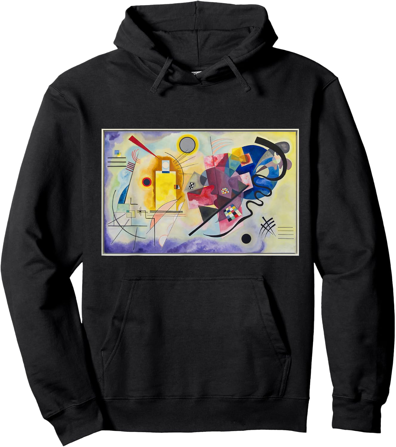 Kandinsky Yellow-Red-Blue Abstraction Art Contemporary Hoodie - Hoodie | Black
