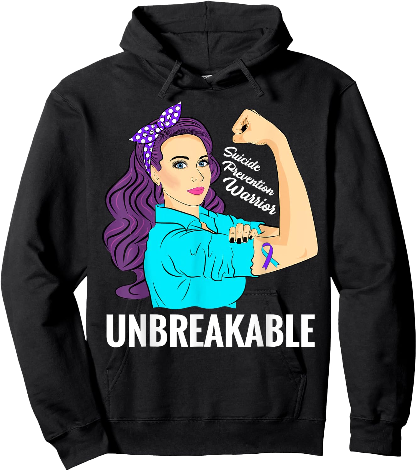 Suicide Prevention Awareness Mental Health Warrior Hoodie - Hoodie | Black